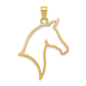 Black Bow Jewelry 14k Yellow Gold Horse Head Silhouette Pendant - 1 of 4