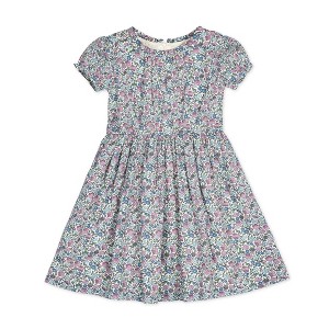 Hope & Henry Girls' Organic Ruffle Edge Puff Sleeve Dress, Infant - 1 of 4
