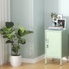 Single Door Lockable Metal End Table,Modern Minimalist Room Side Table with 2 Adjustable Shelf ,Multi Cabinet ,27.55”H x 13.78”W x 14.96”D Green - 4 of 4
