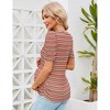 Maternity Tops Women's Casual Floral Printed Puff Short Sleeve Ruched Side Tunic Blouses Shirts Pregnancy Clothes - 2 of 4