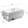 2 Pack Electric Chafing Dishes Buffet Set, 9 QT Stainless Steel Roll Top Catering Chafer Server Food Warmer with Cover for Party Wedding Banquet - 3 of 4