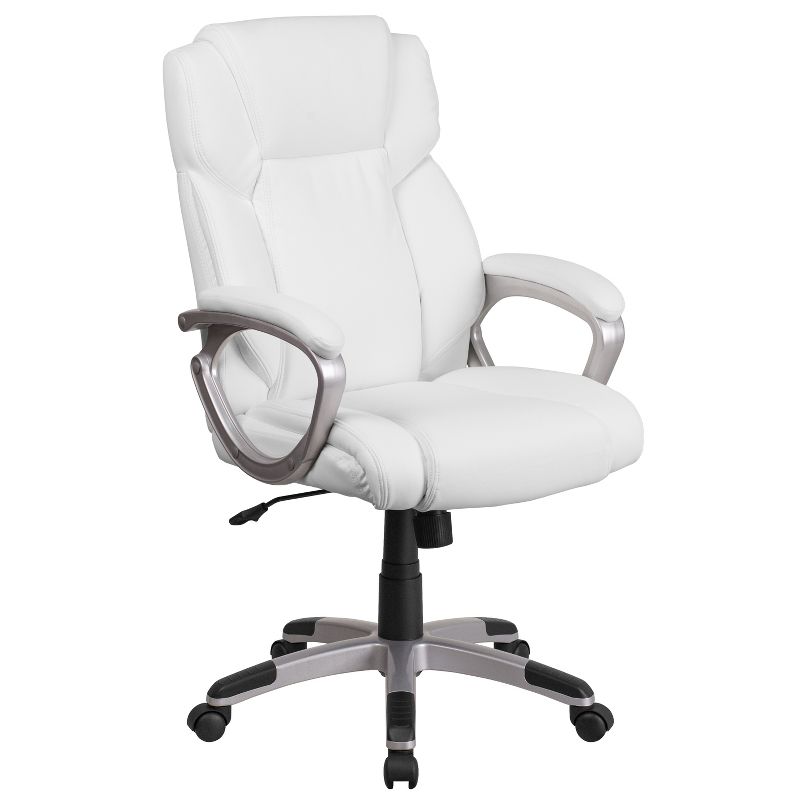 Flash Furniture Mid-Back LeatherSoftSoft Executive Swivel Office Chair with Padded Arms, 1 of 13