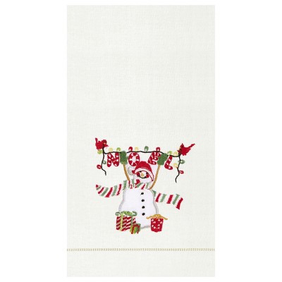 C&F Home Noel Snowman Hemstitch Decorative Guest Towel