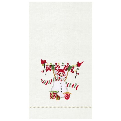 C&F Home Noel Snowman Hemstitch Decorative Guest Towel - image 1 of 2