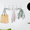 Munora - 15-Hook Stainless Steel Wall Mount Coat Rack - Space-Saving Organizer for Robes, Hats & Towels - White - 3 of 4