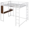 NicBex Full Size Bunk Bed with Desk Metal Frame Bed Frame with 2 Shelves, Full Length Guardrails and 2 Ladders, No Box Spring Required - 3 of 4