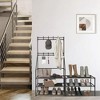 MaseiKar 5-Tier Shoe Rack Shoe Storage for Entryway,Narrow Shoe Rack,Coat and Shoe Rack with 8 Hooks - 2 of 4
