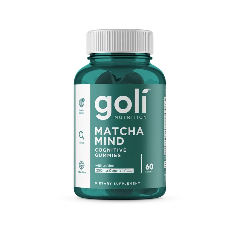 Goli Nutrition Matcha Mind Cognitive Vegan Gummies - 60ct, 1 of 10