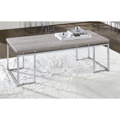 Chafik Natural Oak & Chrome Finish Coffee Table