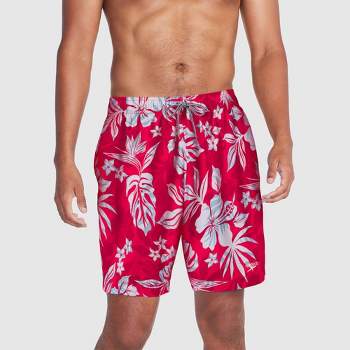 Speedo Men's 7" Floral Print Swim Shorts - Coral Red