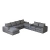 Corduroy L-Shaped Modular Sectional Sofa with Chaise, 4-Piece Cloud Couch with Neck Support Pillows and Deep Cushions for Living Room and Bedroom - 4 of 4