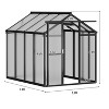 GustoWave  Walk-In Polycarbonate Greenhouse with Aluminum Frame, Black. - 2 of 4