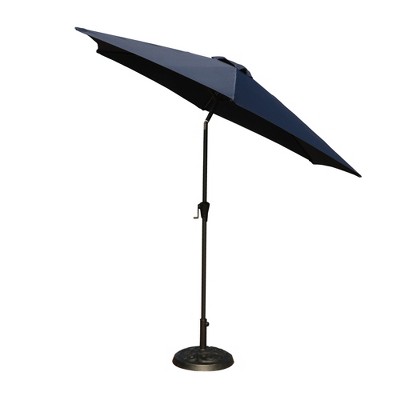 XINGHANZHENXUAN Outdoor Patio Umbrella, Patio Umbrella with 33 pounds Round Resin Umbrella Base, Push Button Tilt and Crank lift