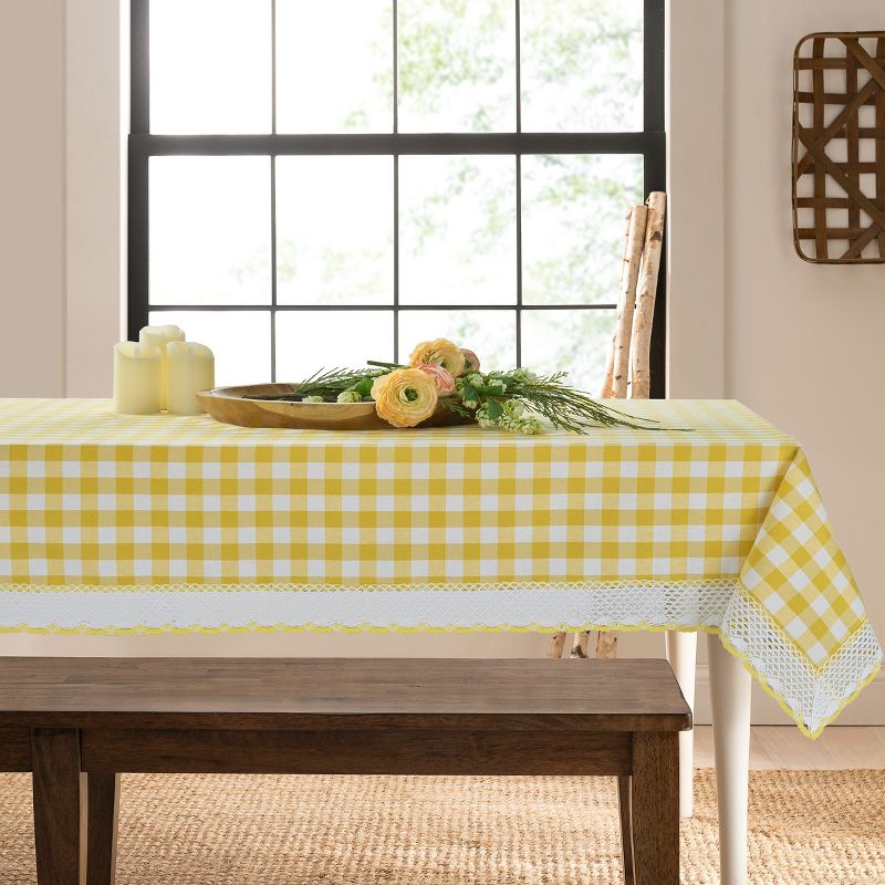 Kate Aurora Country Farmhouse Plaid Buffalo Check Stain & Spill Proof Fabric Tablecloths, 2 of 7