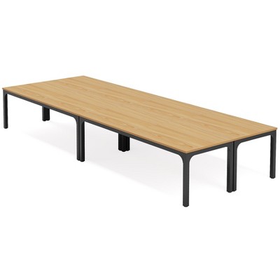 Vynxaria Large Rectangle Dining Table, Modern Kitchen Dinner Table for Family Gatherings, Dining Room Furniture