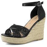 Allegra K Women's Ankle Strap Espadrille Wedge Heel Wedge Sandals