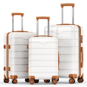 3-Piece PC+ABS Luggage Set with TSA Locks, 360° Spinner Wheels & Expandable Hard Shell Suitcases - 1 of 4