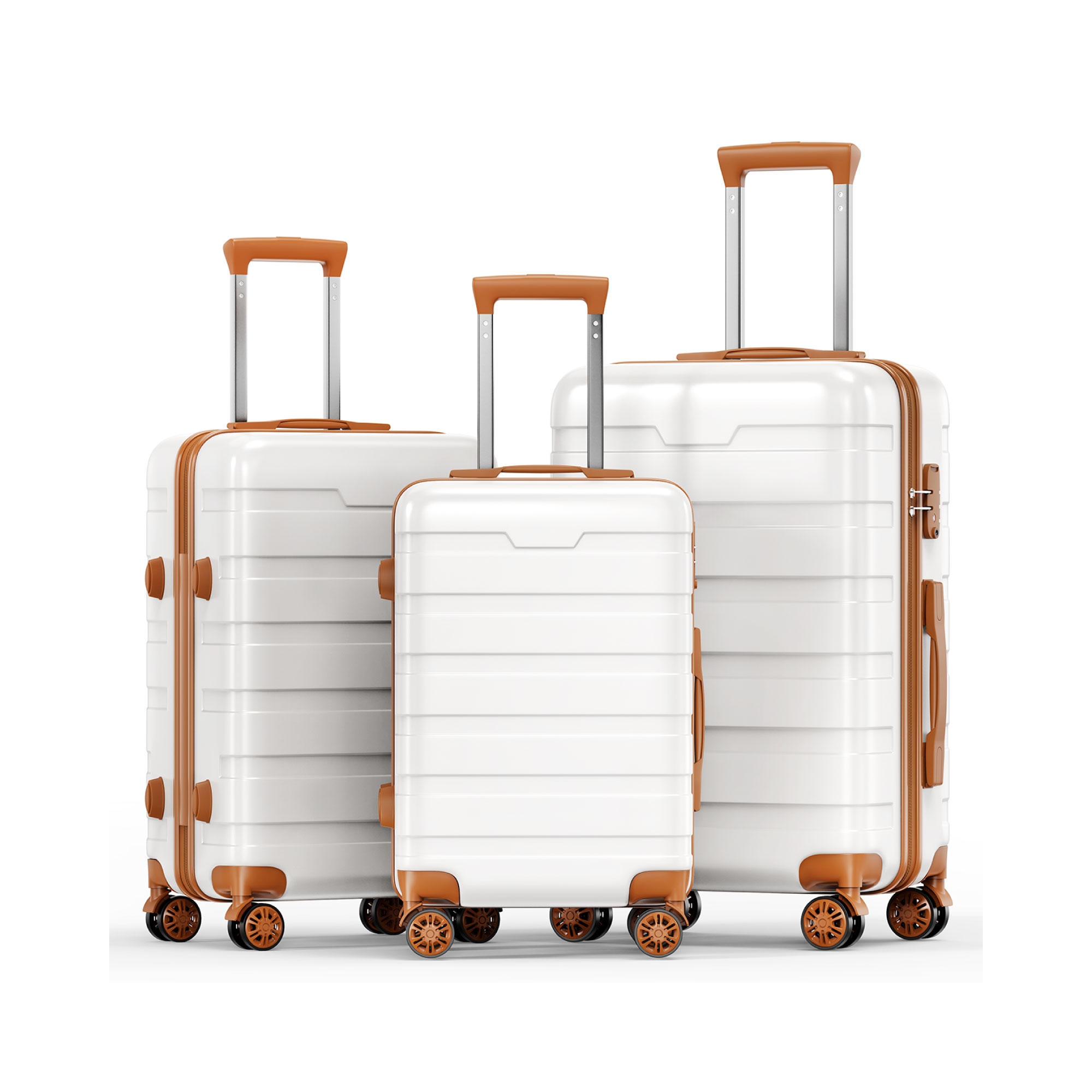 3 Piece Hardside Checked Luggage Set with TSA Lock, Silent 360¡ã Spinner Wheels and Durable Shell (20"/24"/28")