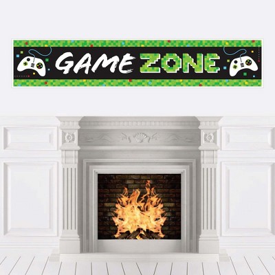 Big Dot of Happiness Game Zone - Pixel Video Game Party Decorations Party Banner