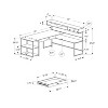 Monarch Specialties Computer Desk Home Office Corner Storage Drawers L Shape Work Laptop Metal Laminate White Grey Contemporary Modern - 4 of 4