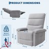 Manual Recliner Chair for Adults Manual Recliner with Side Pocket Adjustable Fabric Single Sofa with Ergonomic Back Support - 3 of 4