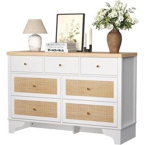 GAOMON 7 Drawers Double Dresser, 47.3'' Wide Wood Chest of Drawers with Wood Drawer Organizer with Sturdy Base - 1 of 4