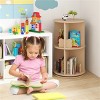 Angel Sar 2 Tier Kids Rotating Bookshelf with Bear Baffles, 360° Spinning Bookshelf, Storage Organizer for Playroom or Bedroom, Wood - 2 of 4