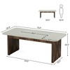 Resenkos Computer Desk, Office Desk, Study Desk,70.8" Executive Desk, Wood Computer Office Desk Conference Table,Rustic Brown & White - 4 of 4
