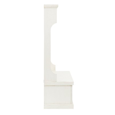 Seaside Solid Hardwood & Veneer Hall Tree in Distressed White