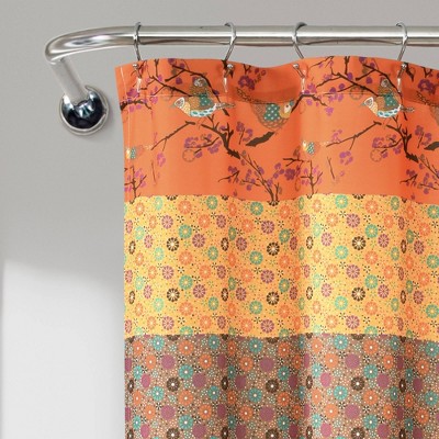 Orange Shower Curtains Target, Orange And Green Shower Curtain