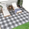 Outdoor Modern Stripe Picnic Mat Lightweight Woven Plastic Straw Rug for Camping Garden Backyard Patio Auto Low Pile Reversible Erasable Area Rugs - 3 of 4