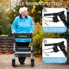 Lycvki Aluminum Foldable Rollator Walkers with Seat, 450 lb Capacity, 6-Position Adjustable Height - 3 of 4