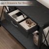 Console Table with 2 Drawers, Farmhouse Entryway Table with Storage Shelf, Accent Wood Sofa Table for Living Room, Hallway, Foyer - 3 of 4