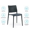 WRGHOME Garden Modern Outdoor/Indoor Plastic Resin Stacking Patio Dining Side Chair  (Set of 2) - image 3 of 4