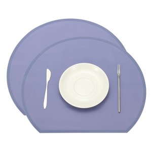Unique Bargains Silicone Heat Resistant Waterproof Oil Proof Semicircle Placemats - 1 of 4