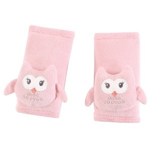 Hudson Baby Infant Girl Cushioned Strap Covers, Pink Owl, One Size - 1 of 1