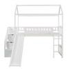 Streamdale Twin Loft Bed with Two Drawers and Slide, House Bed with Slide, White - 4 of 4