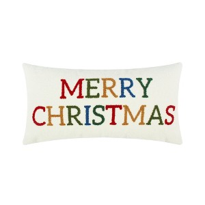 Festive Baubles Merry Christmas Pillow 12x24 - 1 of 3
