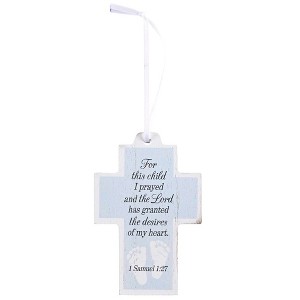 Dicksons Cross for This Child I Prayed, 1 Samuel 1:27, Blue Small MDF Decorative Hanging Ornament - 1 of 1