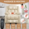 Faux Leather Power Lift Recliner Chair with Heat & Massage, Dual Motor Infinite Position, Stainless Steel Cup Holders, Faux Leather, 350 LBS Capacity - 3 of 4