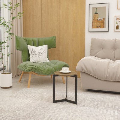 HOMLUX 19.68" Round End Table Accent Sofa Side Coffee Table Nightstand,Brown