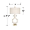 Possini Euro Design Athena 30 3/4" Tall Open Circle Large Mid Century Modern End Table Lamp Pull Chain White Finish Single Living Room Bedroom - image 4 of 4