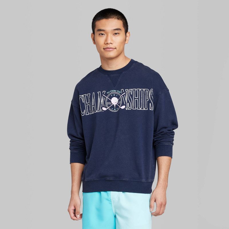 Men&#39;s Crewneck Pullover Sweatshirt - Original Use&#8482; Navy Blue, 3 of 5