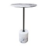 Treasure Trove Accents Accent Table Pandia Black/White: Round Iron Frame, Marble Top, 26" Height - 2 of 4