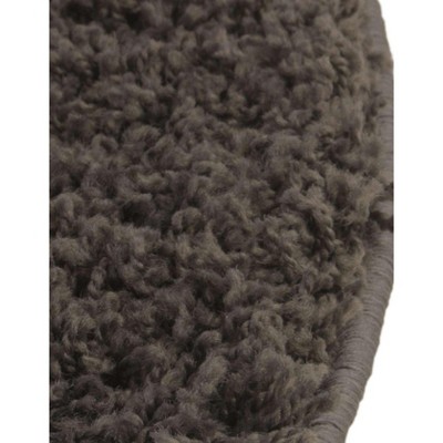 Graphite Gray Solid Shag 12' Round Synthetic Rug - Easy Care