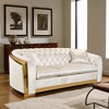 84-Inch Velvet Luxury Chesterfield Sofa Set, 3-Seat Tufted Couch with Gold Stainless Steel Frame for Living Room - 3 of 4