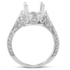 Pompeii3 1/3ct Vintage 14K White Gold Diamond Engagement Ring Setting - 2 of 4