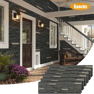 6-Packs Faux Stone Wall Covering Panels for Interior and Exterior Decor, PU Stone Veneer Exterior, Exterior Siding Panels, 46.46" x 12.99" - 1 of 4