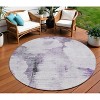 Purple Lavender And Gray Abstract Washable Indoor Outdoor Area Rug - 2 of 4