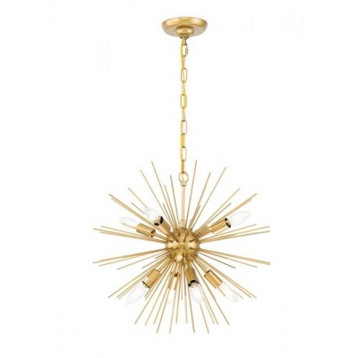 Elegant Lighting Timber 8 light Brass pendant